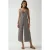 Wijde Been Bloemen Gebreide Jumpsuit met V-hals