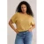 WE Fashion Curve top geel met lurex