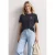 Street One Dames Shirt met ronde hals en opdruk op de borst in Blauw