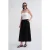 Hoog-Waisted Popeline Rok met Touwdetail