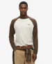 Superdry Mannen Essential Baseballtop met Logo en Lange Mouwen Bruin