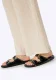 Wittchen Dames leren slippers met decoratieve bandjes, zwart natuurlijk leer