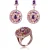 Orphelia ‘Enya’ Vrouwen 925 Sterling Zilver Set: Oorbellen + Ring – Roze SET-7428/RG