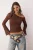 TRENDYOLMİLLA Dames Bruin Effen Lang Getailleerd Blouses