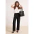 TRENDYOLMİLLA Dames Zwart Effen Wijde pijp Normale taille Broeken