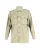 Saint Laurent Versierde Manchetten Militair Jack in Licht Khaki Katoen