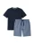 Phil & Co. Berlin Pyjama kort  blauw denim
