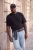 TRENDYOL MAN Heren Zwart Effen Kort Regular fit Grote maten T-shirts