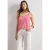 Top met V-hals en knoopdetail