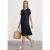 Street One Dames Knielange jersey jurk met ronde hals in Blauw