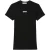 Lacoste Dames-T-shirt met geribde ronde hals en slank model (Zwart)