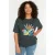 Trendyol Curve Dames Grijs Slogan Kort Oversized Grote maten T-shirts