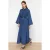 Damesjurken in donkerblauw, unifarben, maxi-model, lange, casual stijl, normale pasvorm
