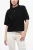 Cropped T-shirt met ronde hals en maxi-borduursel op de achterkant in zwart