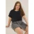 Trendyol Curve Dames Grijs Effen Kort Regular fit Grote maten T-shirts