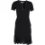Michael Kors jurk met oogjes en vetersluiting, geschulpte rand, in zwart polyester