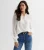 Dobby blouse van chiffon met ruches aan de hals