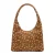 Manfield leren tas met dierenprint cognac