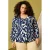 Zhenzi top Plus Size met print – donkerblauw
