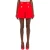 Moschino Heart Buttons Stretch Satin Shorts Red