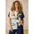 Zhenzi gebloemde blousetop donkerblauw