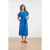 Smashed Lemon Travel midi jurk met ceintuur en korte mouwen |