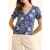 ICode Navy Top With Xl Floral Print And Bow On Back Indigo