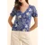 ICode Navy Top With Xl Floral Print And Bow On Back Indigo