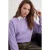 TRENDYOLMİLLA Dames Paars Effen Lang Oversized Sweatshirts
