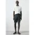 Mango Man slim casual short met linnen donkerblauw