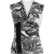 Elegante zwart-witte mouwloze top met print