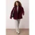 Trendyol Curve Dames Bordeaux Effen Lang Oversized Grote maten Jassen