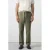 Mango Man slim fit casual broek met linnen – middengroen