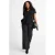 GREAT LOOKS travel wide leg broek met strepenprint zwart/wit