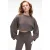 Oversized cropped sweater met ronde hals