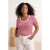 Trendyol Curve Dames Rood Gestreept Kort Getailleerd Grote maten T-shirts