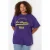 Trendyol Curve Dames Paars Slogan Kort Oversized Grote maten T-shirts