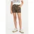Cars skinny regular waist casual short met panterprint bruin