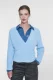 Geisha Cross Over Hairy Top 64512-10 T-shirt Lange Mouw 625 Blue