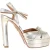 Aquazzura Atelier Plateau 145 mm Sandalenhakken in Zilveren Leer