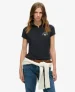 Superdry Vrouwen Athletic Essentials 90s Polo met Aansluitende Pasvorm Blauw