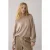 Summum Woman Puff Sleeve Sweater Wool Elastane Blend Knit Khaki