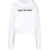Gebroken witte cropped witte hoodie met geometrisch logo