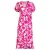 Anytime crinkle midi overslagjurk met bloemenprint fuchsia