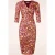 Eliza floral slinky pencil jurk in wijnrood