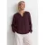 Blouse met lange mouwen, split in de hals en print