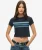 Kort Vintage T-shirt met Strepen Blauw