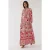 Gedrukte Lange Mouwen Viscose Maxi Jurk
