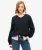 Oversized Kabeltrui met V-hals Blauw