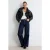 TRENDYOLMİLLA Dames Donkerblauw Effen Wijde pijp Hoge taille Jeans